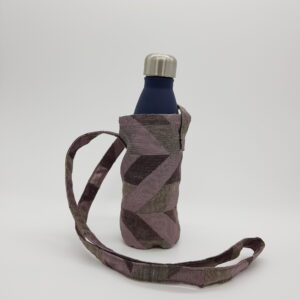 Purple Zig-zag – water bottle bag with phone carrier