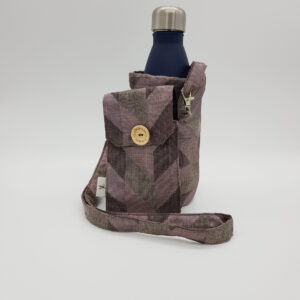 Purple Line – water bottle bag with phone carrier