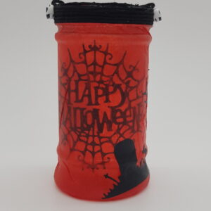 Halloween Graveyard Web Lantern – red