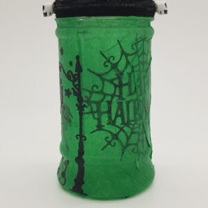 Halloween Graveyard Web Lantern – green