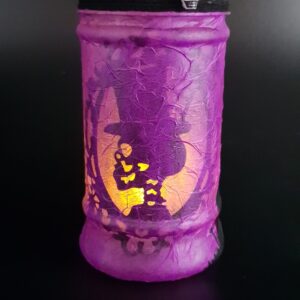 Halloween Graveyard Web Lantern – purple