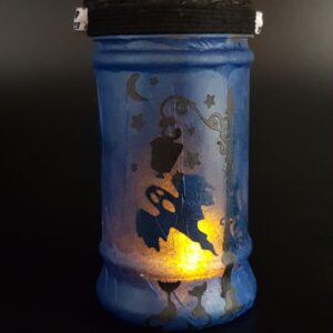 Halloween Graveyard Web Lantern – blue