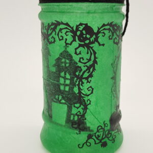 Halloween Spooky House Lantern – green