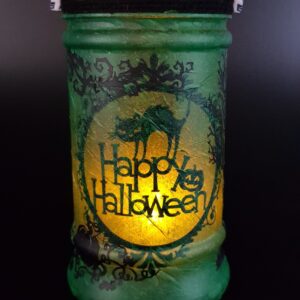 Halloween Spooky House Lantern – green