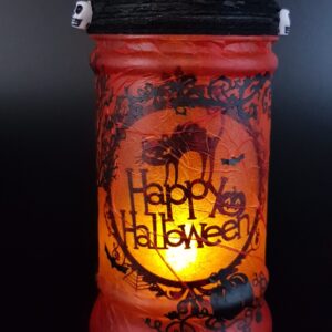 Halloween Spooky House Lantern – red